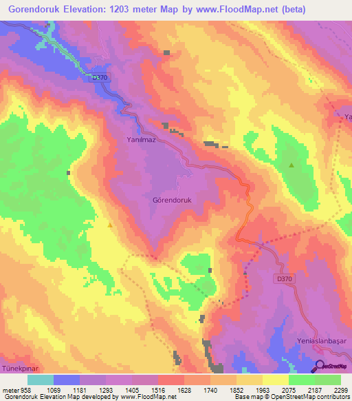 Gorendoruk,Turkey Elevation Map