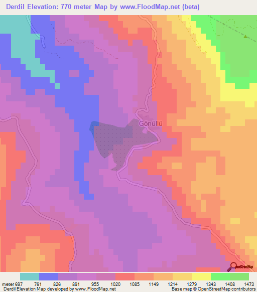 Derdil,Turkey Elevation Map