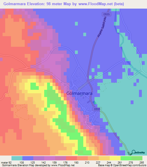 Golmarmara,Turkey Elevation Map