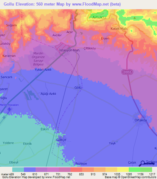 Gollu,Turkey Elevation Map