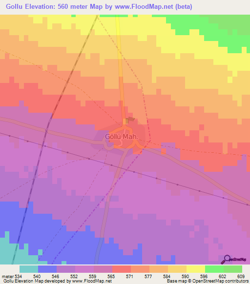 Gollu,Turkey Elevation Map