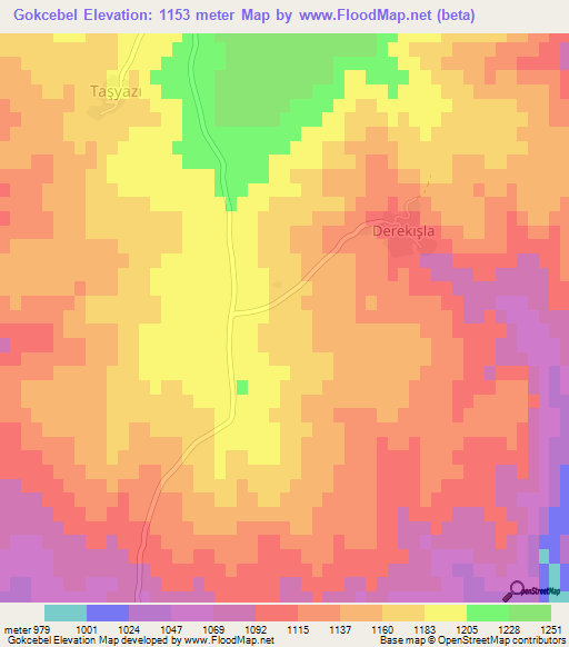 Gokcebel,Turkey Elevation Map