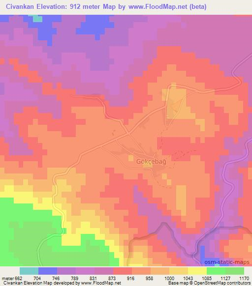 Civankan,Turkey Elevation Map