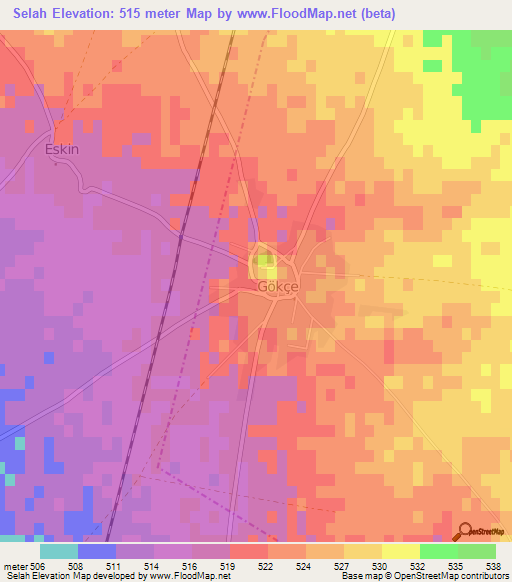 Selah,Turkey Elevation Map