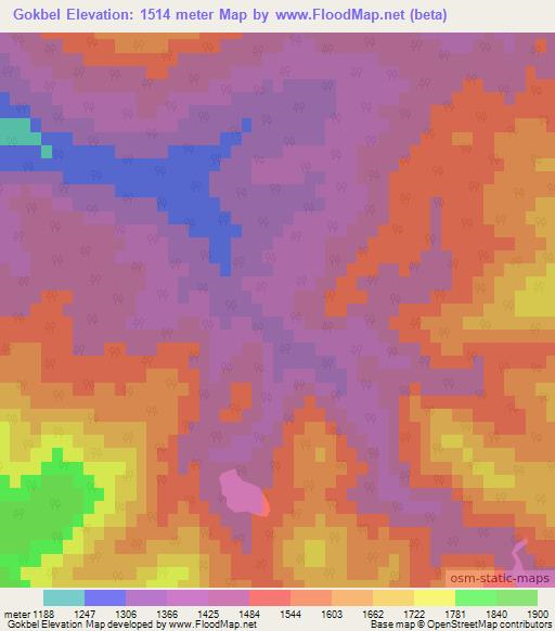 Gokbel,Turkey Elevation Map