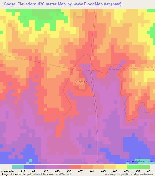 Gogec,Turkey Elevation Map