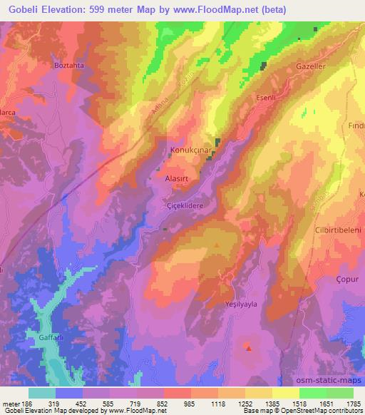 Gobeli,Turkey Elevation Map