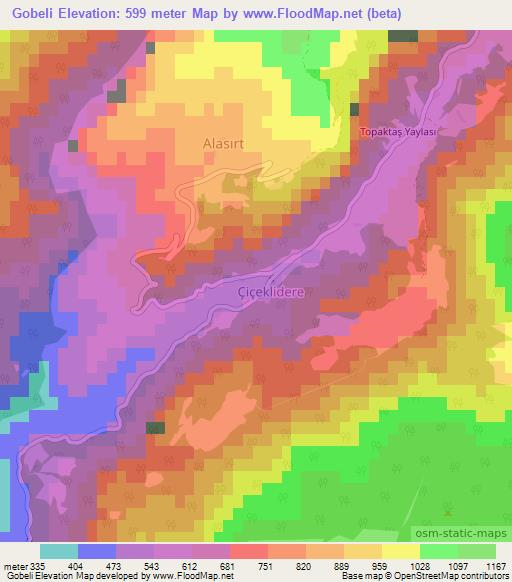 Gobeli,Turkey Elevation Map