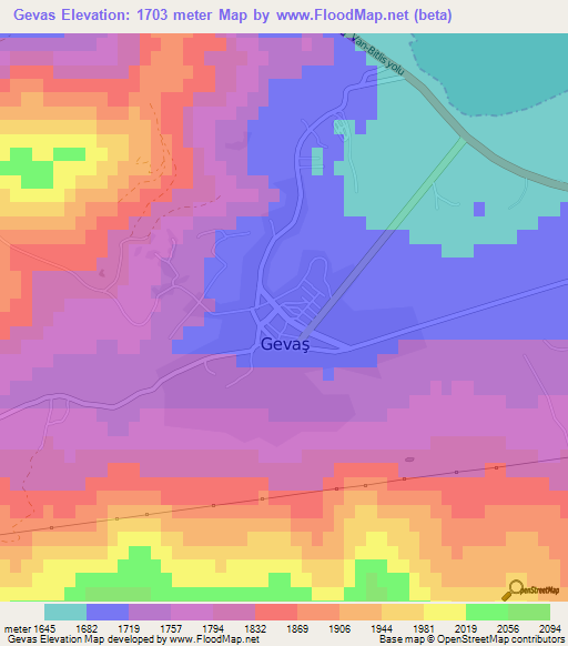 Gevas,Turkey Elevation Map