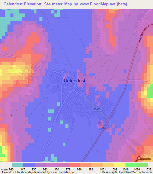 Gelendost,Turkey Elevation Map