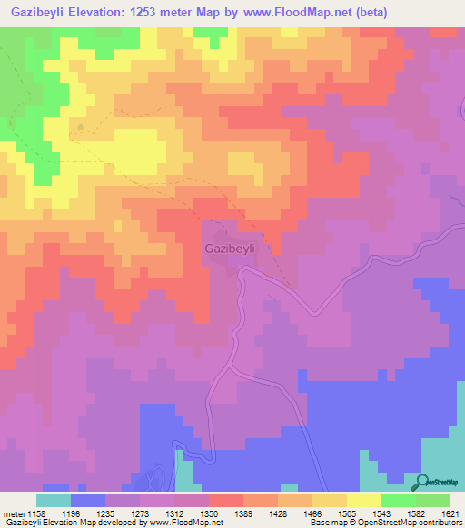 Gazibeyli,Turkey Elevation Map