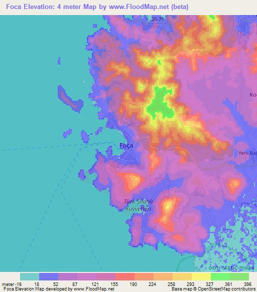 Foca,Turkey Elevation Map