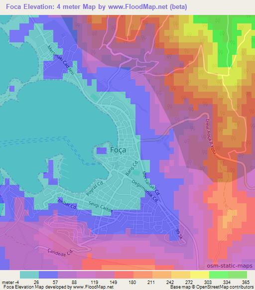 Foca,Turkey Elevation Map