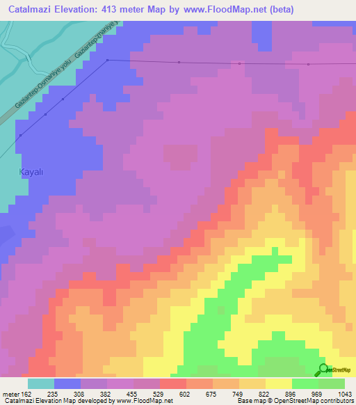 Catalmazi,Turkey Elevation Map