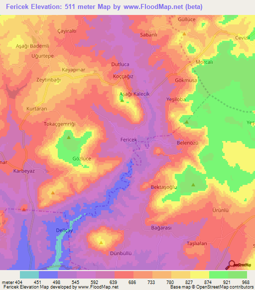 Fericek,Turkey Elevation Map