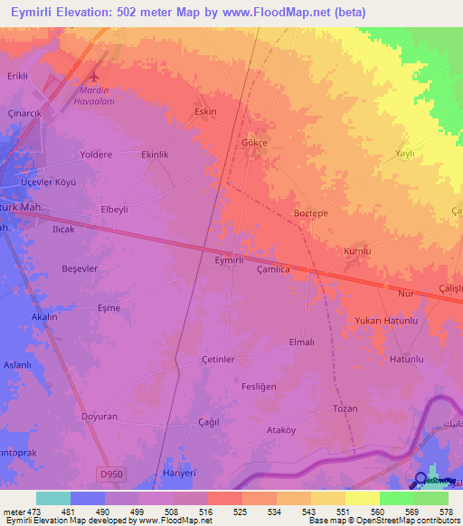 Eymirli,Turkey Elevation Map