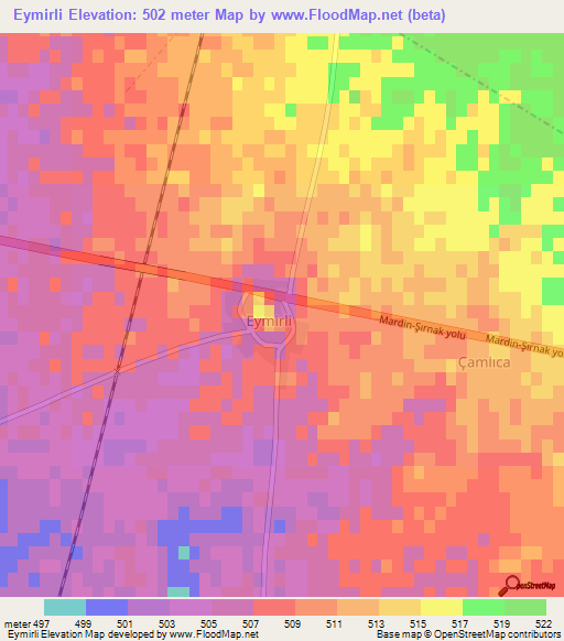 Eymirli,Turkey Elevation Map