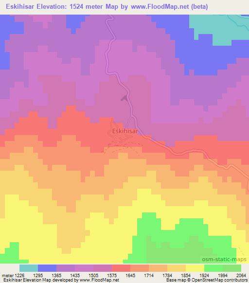 Eskihisar,Turkey Elevation Map