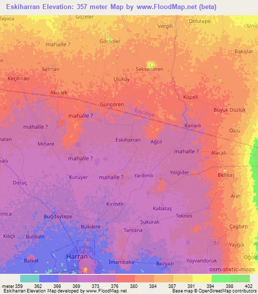 Eskiharran,Turkey Elevation Map