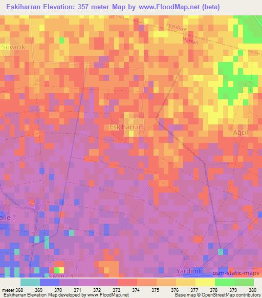 Eskiharran,Turkey Elevation Map