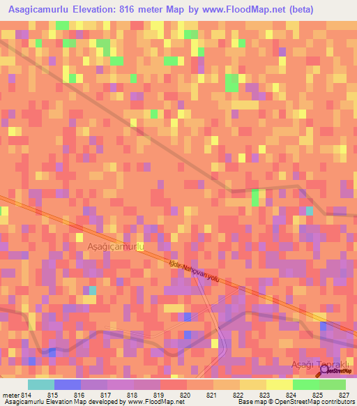 Asagicamurlu,Turkey Elevation Map