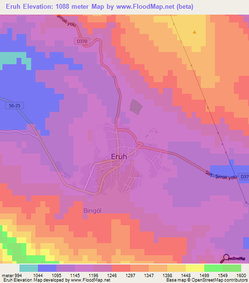 Eruh,Turkey Elevation Map