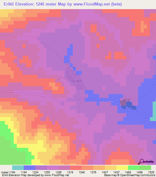 Erikli,Turkey Elevation Map