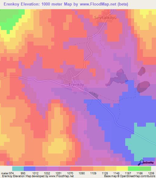 Erenkoy,Turkey Elevation Map