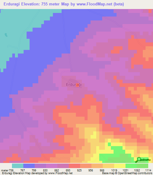 Erduragi,Turkey Elevation Map