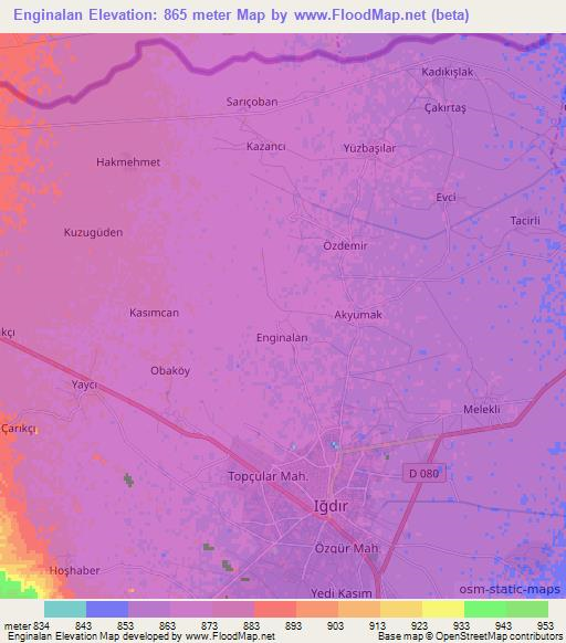 Enginalan,Turkey Elevation Map