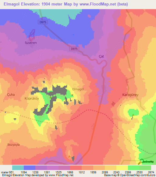 Elmagol,Turkey Elevation Map