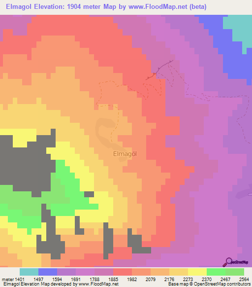 Elmagol,Turkey Elevation Map