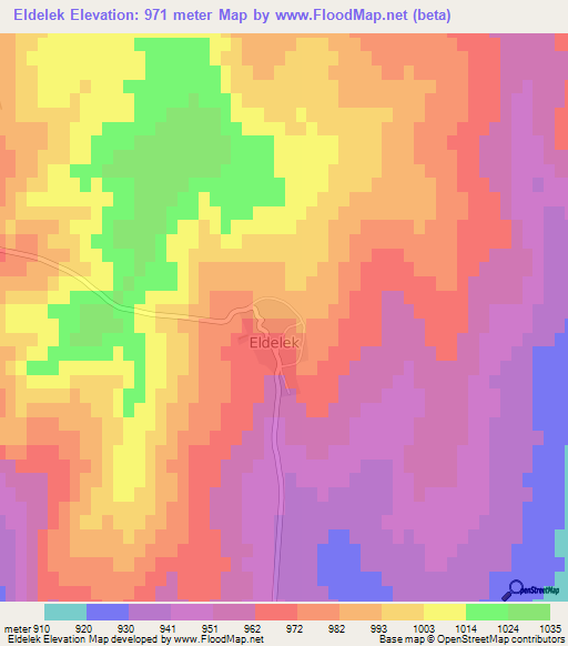 Eldelek,Turkey Elevation Map