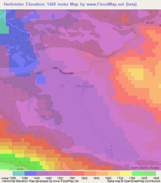 Hertivinler,Turkey Elevation Map