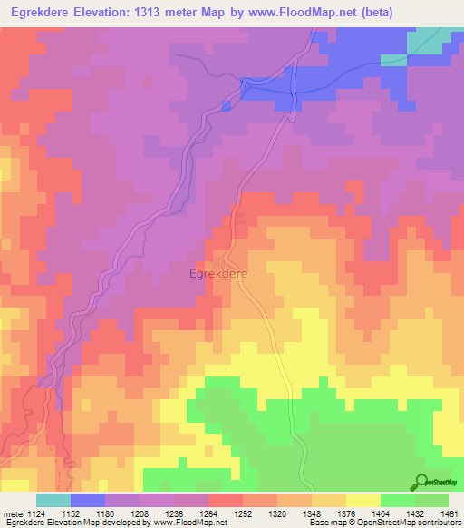 Egrekdere,Turkey Elevation Map