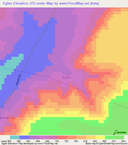 Eglen,Turkey Elevation Map