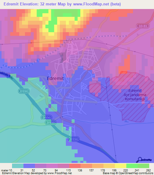 Edremit,Turkey Elevation Map