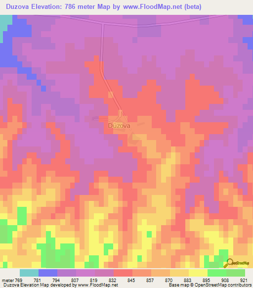 Duzova,Turkey Elevation Map