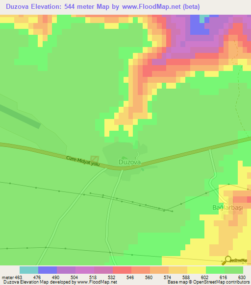 Duzova,Turkey Elevation Map