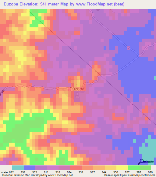 Duzoba,Turkey Elevation Map