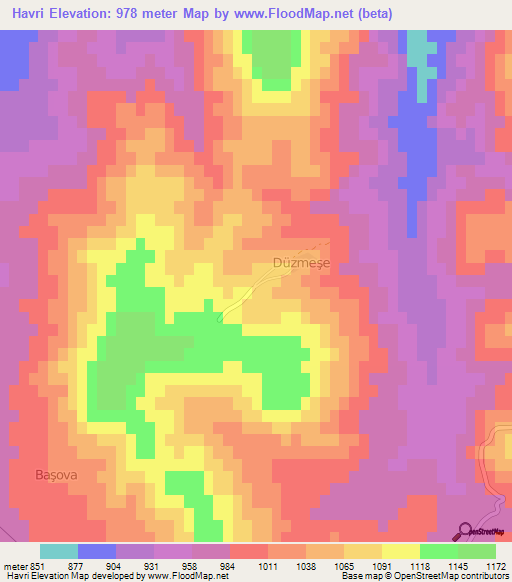 Havri,Turkey Elevation Map