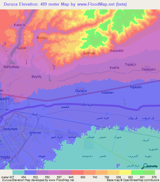 Duruca,Turkey Elevation Map