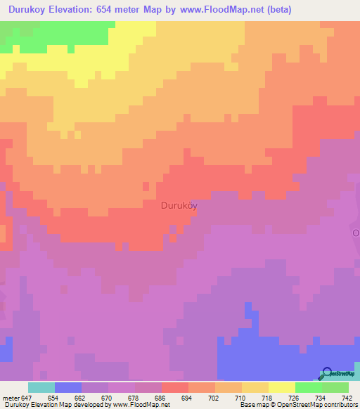 Durukoy,Turkey Elevation Map