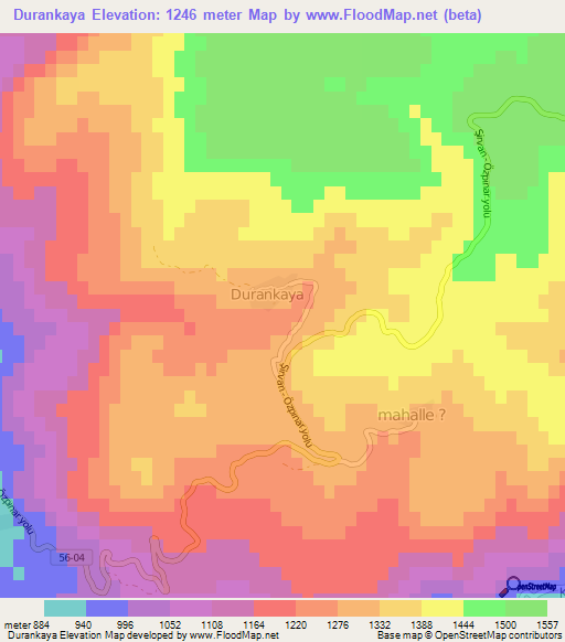 Durankaya,Turkey Elevation Map