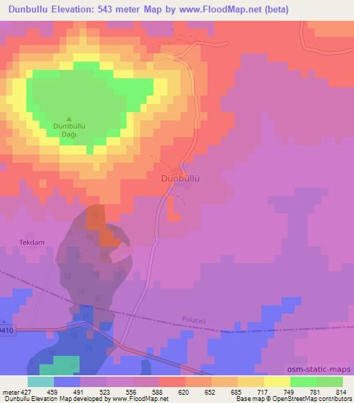 Dunbullu,Turkey Elevation Map