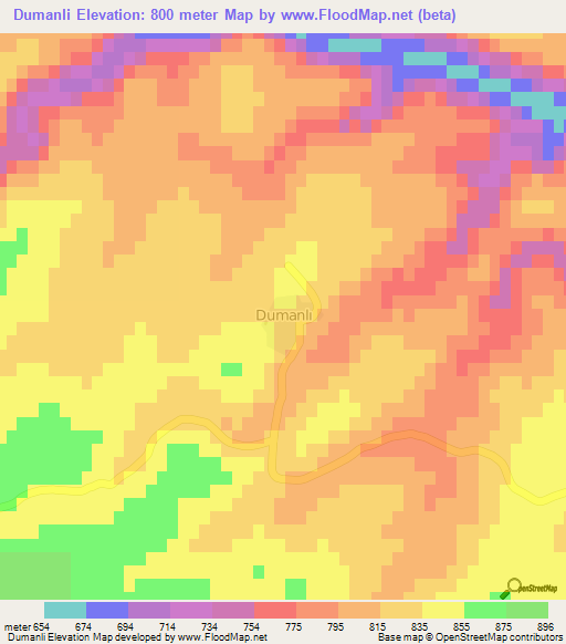 Dumanli,Turkey Elevation Map