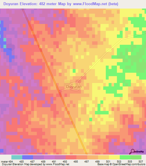 Doyuran,Turkey Elevation Map