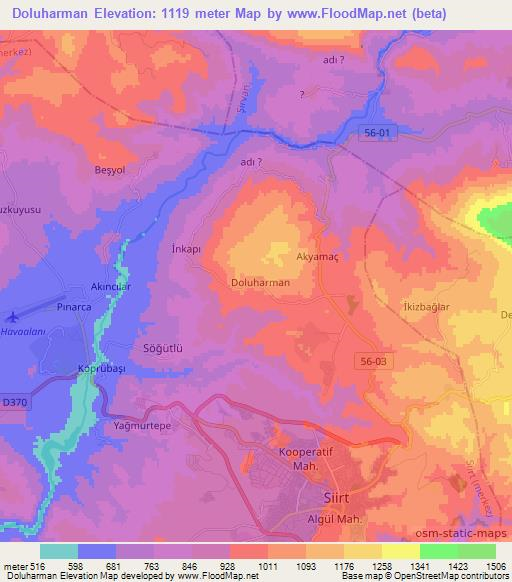 Doluharman,Turkey Elevation Map