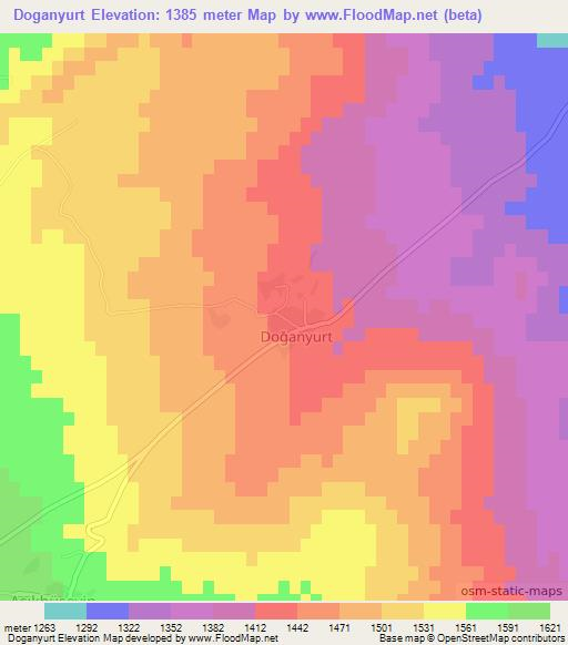 Doganyurt,Turkey Elevation Map