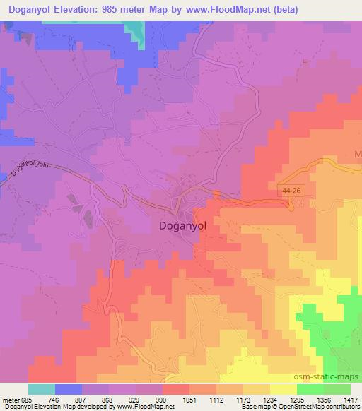 Doganyol,Turkey Elevation Map